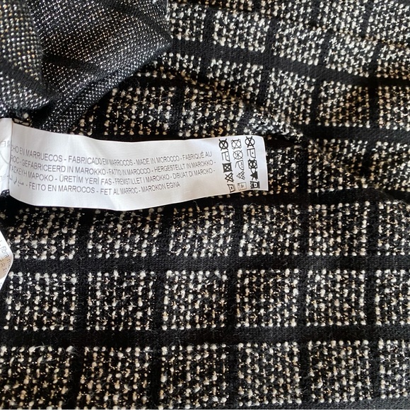 Zara Basic Black and Beige Tweed Long Open Cardigan / Duster - Picture 6 of 12